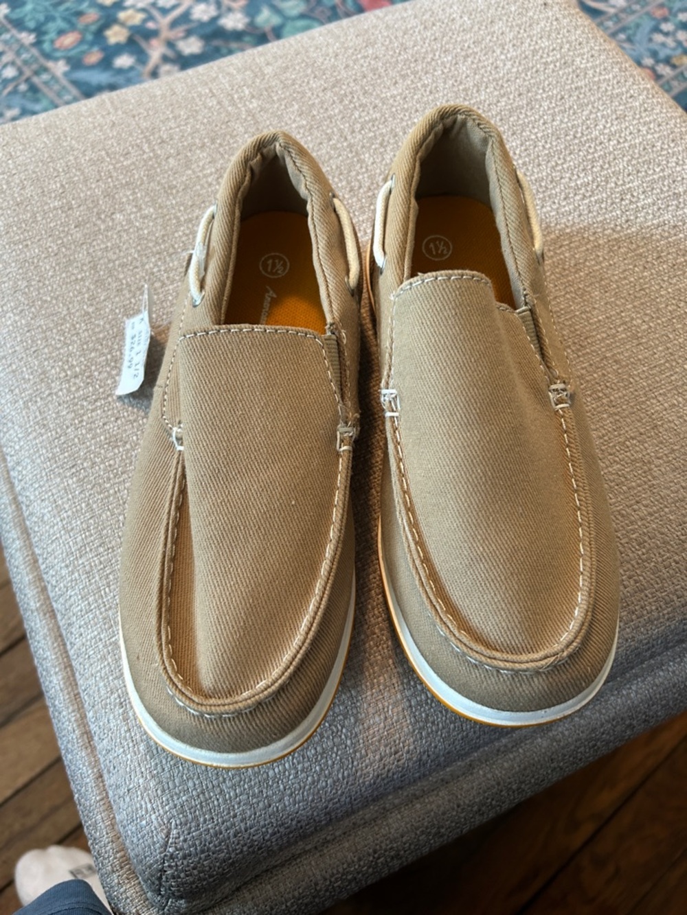 Casual Canvas Slip-On Loafers in Light Brown